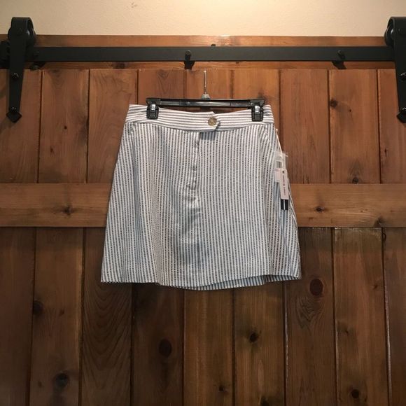 COPY - NWT Court & Rowe size 6 gray and white striped a-line skirt - Picture 6 of 13